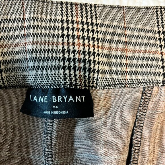 Lane Bryant Pull On Ponte Straight Leg Pant Rust Glen Plaid Size 24 - Picture 6 of 6
